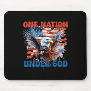 Eine Nation unter Gottes Flag 4. Juli Patriotic Ch Mousepad