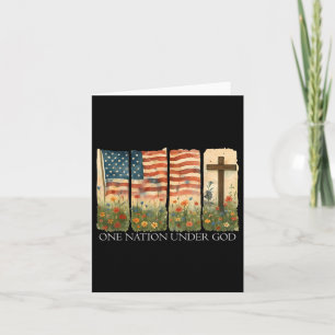 Eine Nation unter Gottes Flagge 4. Juli Floral Chr Karte