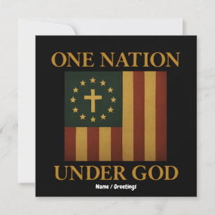 Eine Nation unter Gottes Flagge Patriotisch Christ Einladung