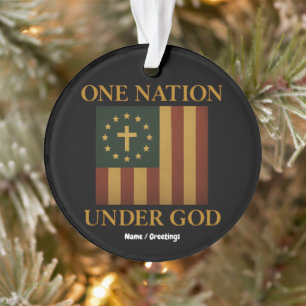 Eine Nation unter Gottes Flagge Patriotisch Christ Ornament