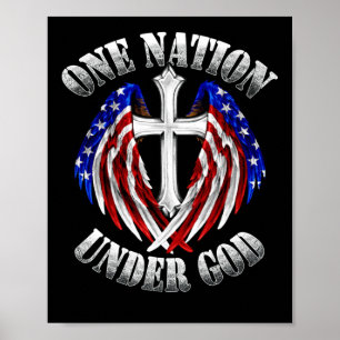 Eine Nation unter Gottes Glaube durchquert US-Flag Poster