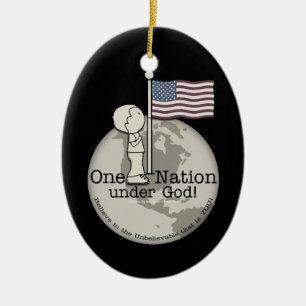 Eine Nation unter Gottes-Kleiner Junge unter US-Fl Keramikornament