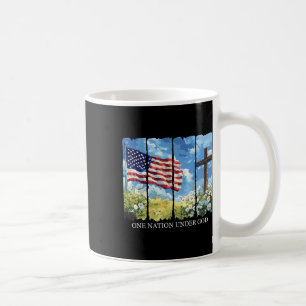 Eine Nation unter Gottes Kreuz-USA-Flagge Glaube C Kaffeetasse