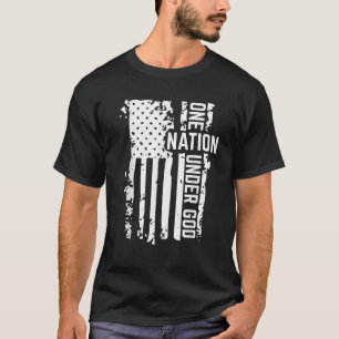Eine Nation unter Gottes Not leidender Flagge T Sh T-Shirt