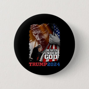Eine Nation unter Gottes Präsident Trump 2024 Amer Button