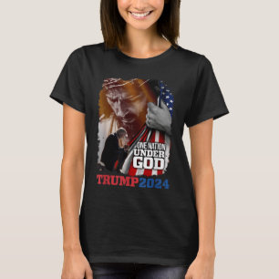 Eine Nation unter Gottes Präsident Trump 2024 Amer T-Shirt