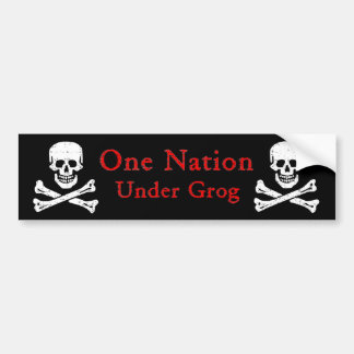 Eine Nation unter Grog-Autoaufkleber (rote Liter) Autoaufkleber