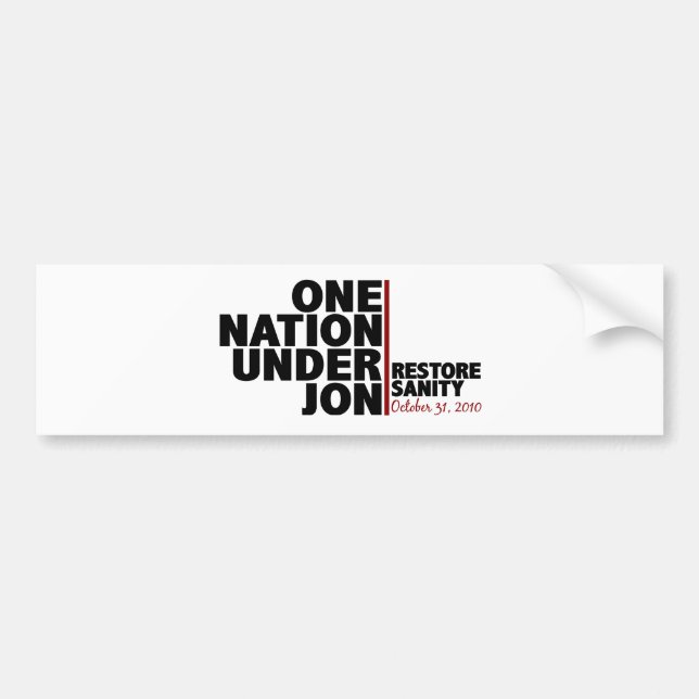 Eine Nation unter Jon Autoaufkleber (Vorne)