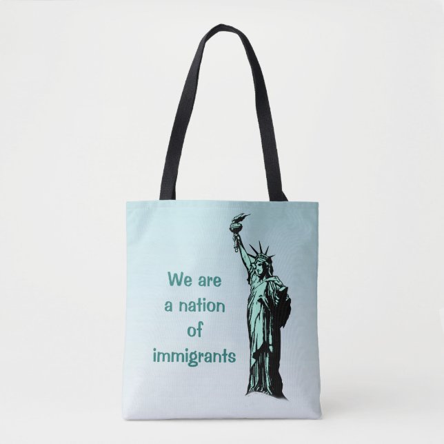 Eine Nation von Immigranten Blue Tote Bag (Vorderseite)