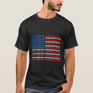 Eine Nation von Immigranten, rot, weiß und blau in T-Shirt