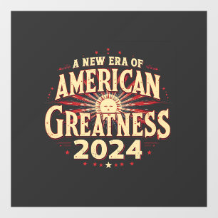 Eine neue Ära amerikanischer Größe 2024 Trump gewa Fensteraufkleber