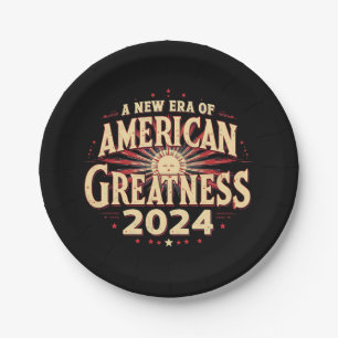 Eine neue Ära amerikanischer Großzügigkeit 2024 - Pappteller
