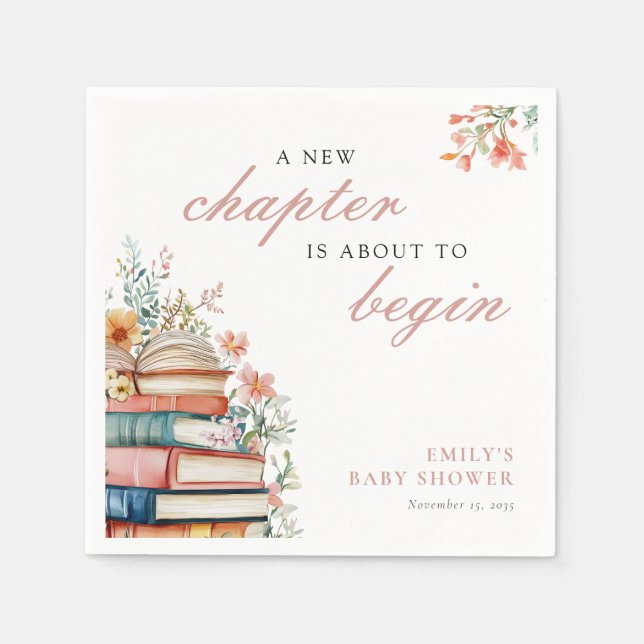 Eine neue Ära Florales Babyshower Serviette (Vorderseite)