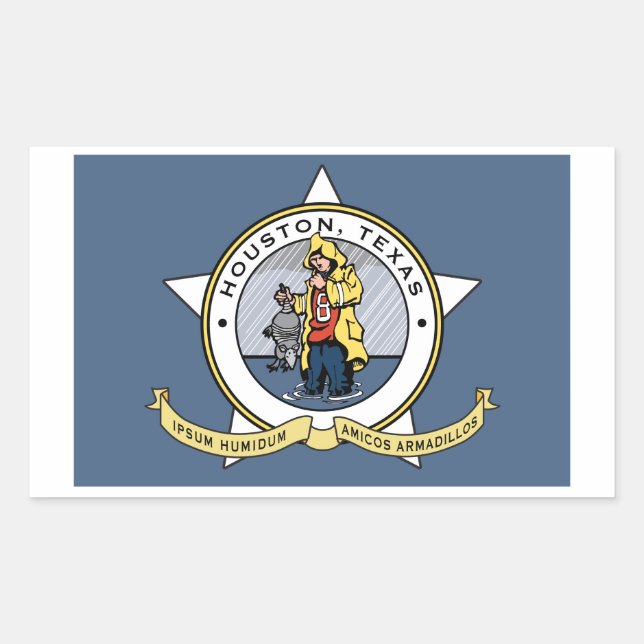 Eine neue Flagge für Houston-Aufkleber Rechteckiger Aufkleber (Vorderseite)