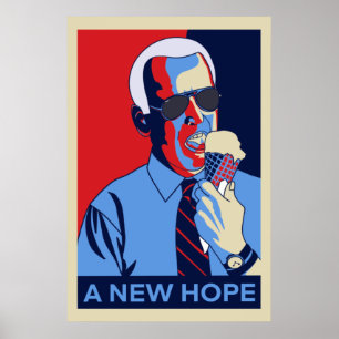 Eine neue Hoffnung Joe Biden Ice Cream Illustratio Poster