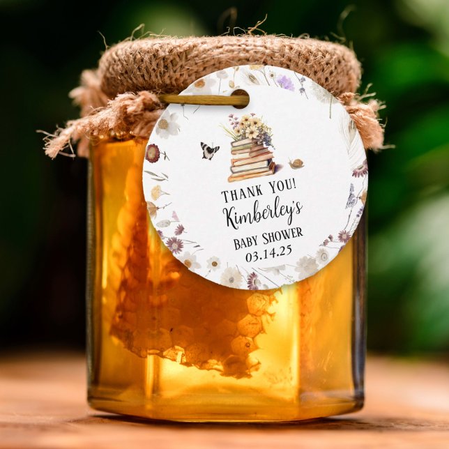 Eine neue Kapitel Baby Shower Storybook Wildblume Geschenkanhänger (Von Creator hochgeladen)