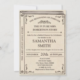 Eine neue Kapitel beginnt Buchliebhaber Brautparty Einladung