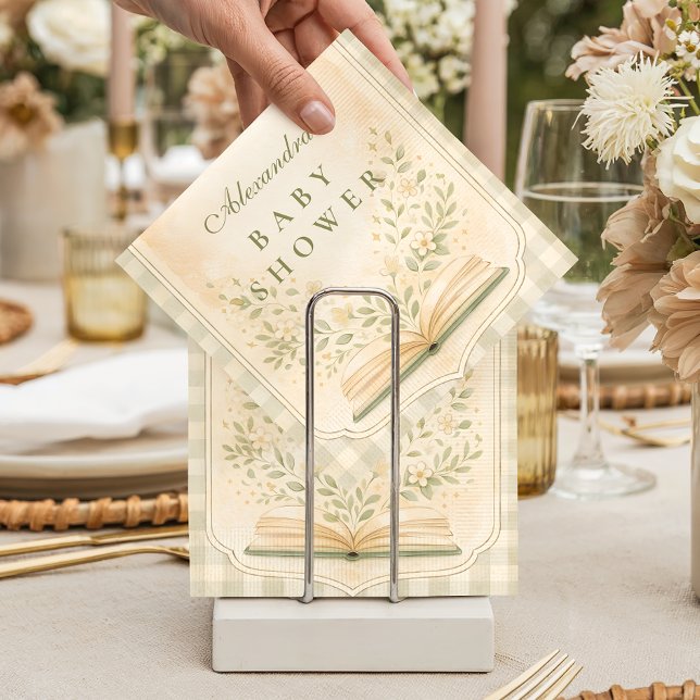 Eine neue Kapitel Botanische Babyparty Serviette (Von Creator hochgeladen)