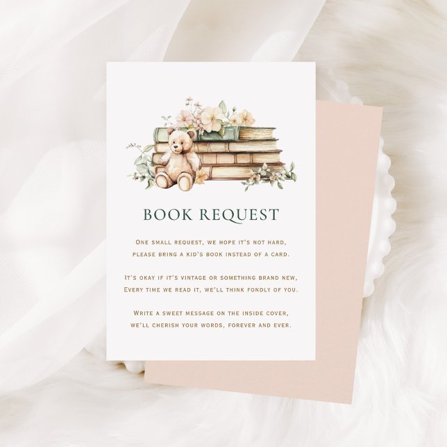 Eine neue Kapitel Floral Book Request Card Begleitkarte (Von Creator hochgeladen)