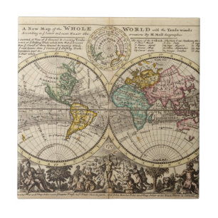 Eine neue Karte der ganzen Welt mit Fliese