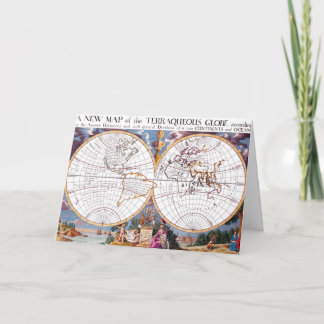 Eine neue Karte der Grußkarte für den Globe