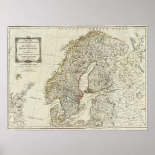 Eine neue Karte der NordStaaten Poster