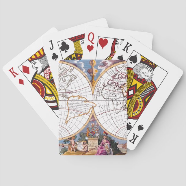 Eine neue Karte der Terraqueus Globe Playing Card Spielkarten (Rückseite)