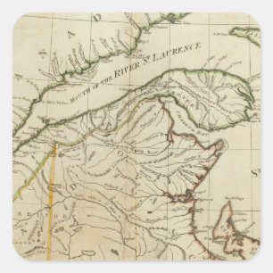 Eine neue Karte Nova Scotia und Kap-Breton-Insel Quadratischer Aufkleber