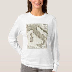 Eine neue Karte von Italien mit den Inseln von T-Shirt