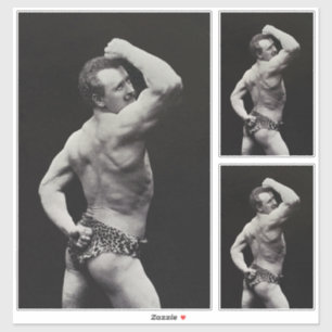 Eine neue Pose von StrongMen Eugen Sandow Bodybuil Aufkleber