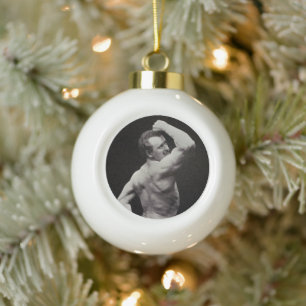 Eine neue Pose von StrongMen Eugen Sandow Bodybuil Keramik Kugel-Ornament