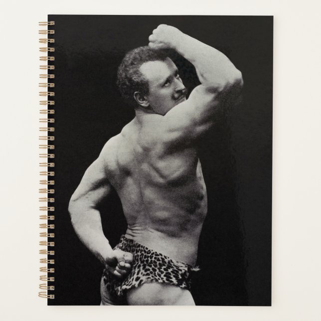 Eine neue Pose von StrongMen Eugen Sandow Bodybuil Planer (Vorderseite)