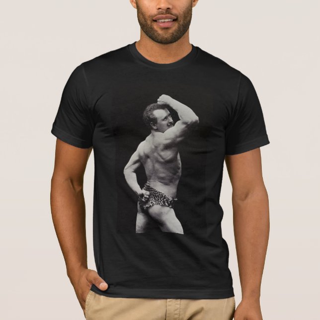 Eine neue Pose von StrongMen Eugen Sandow Bodybuil T-Shirt (Vorderseite)