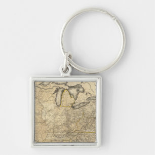 Eine neue und richtige Karte der Staaten Schlüsselanhänger