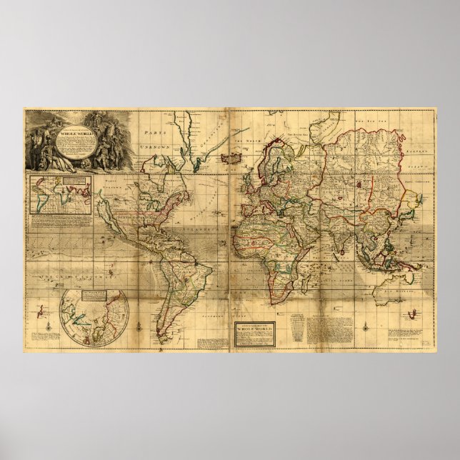 Eine neue und richtige Weltkarte Poster (Vorne)