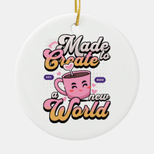 Eine neue Welt schaffen Keramik Ornament