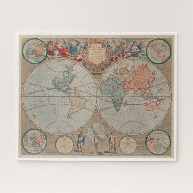 Eine neue Weltkarte (1720) von John Senex Puzzle (Horizontal)