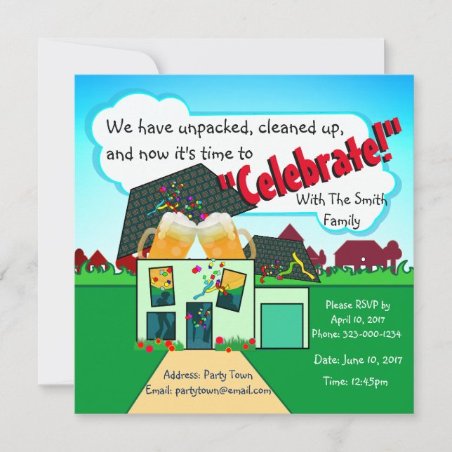 Eine neue Zuhause feiern Einladung (Vorderseite)