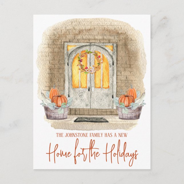 Eine neue Zuhause für die Feiertage-Ankündigung Postkarte (Vorderseite)