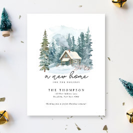 Eine neue Zuhause Handwriting-Kalligrafie Feiertagspostkarte