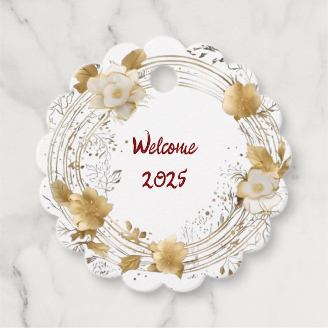 "Eine Neujahrsfantasie der Blumen" Geschenkanhänger (Vorderseite)