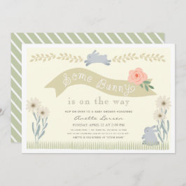 Eine neutrale Babydusche aus Bunny Yellow Genf Einladung