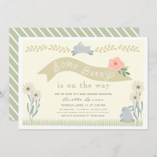 Eine neutrale Babydusche aus Bunny Yellow Genf Einladung