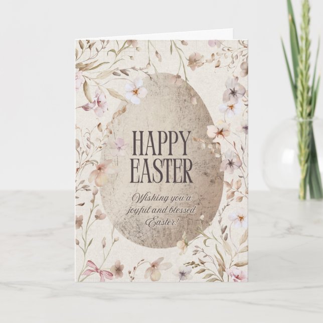 Eine neutrale Farb-Ester-Karte mit Ostern Karte (Vorderseite)