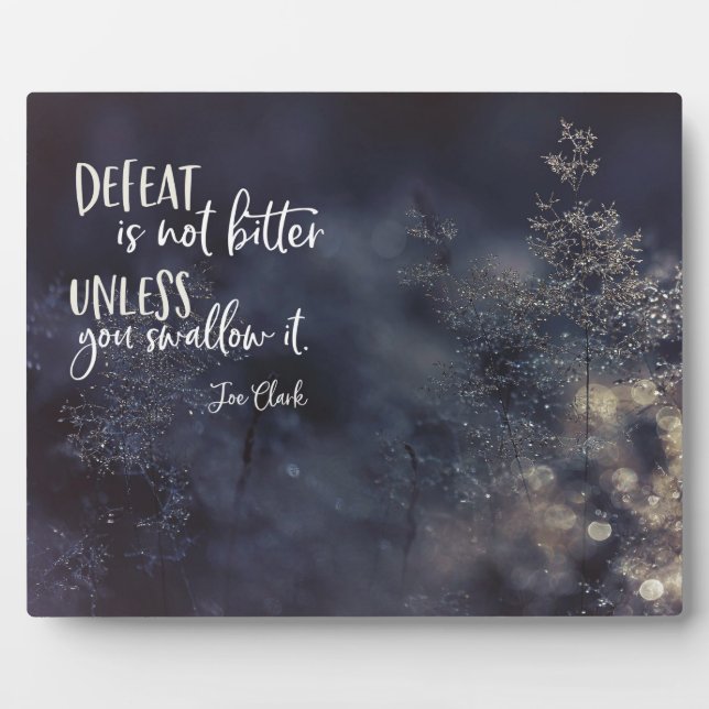 Eine Niederlage ist nicht bitter Fotoplatte (Vorderseite)