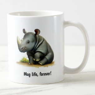 Eine Niedliche, 3D gestrichene Rhinoceros-Kaffeema Kaffeetasse
