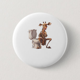 Eine Niedliche Giraffe in Pajamas auf einer Toilet Button