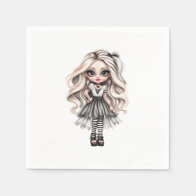 Eine Niedliche Girl Halloween Design Collection 12 Serviette (Vorderseite)