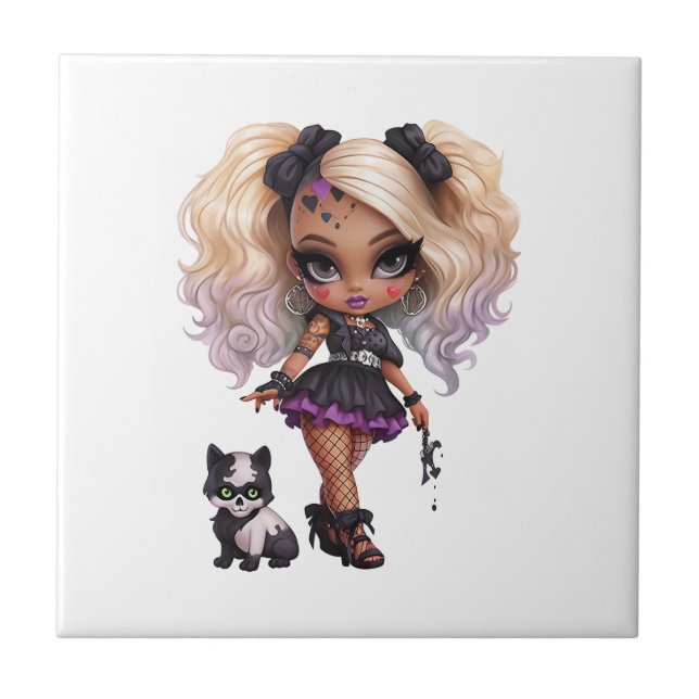 Eine Niedliche Girl Halloween Design Collection 8 Fliese (Vorderseite)