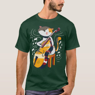 Eine Niedliche Katze, die doppelten Bass spielt T-Shirt